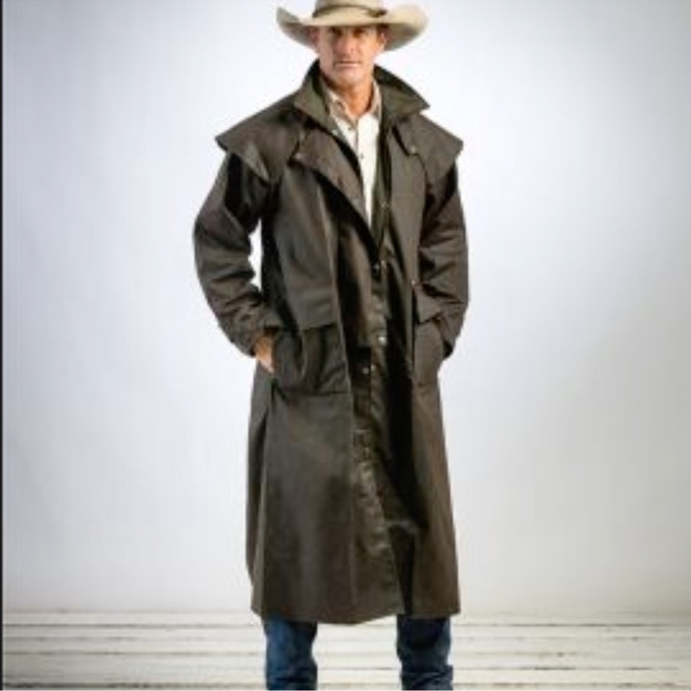 Driza-Bone Black Oilskin Riding Coat Duster Large
